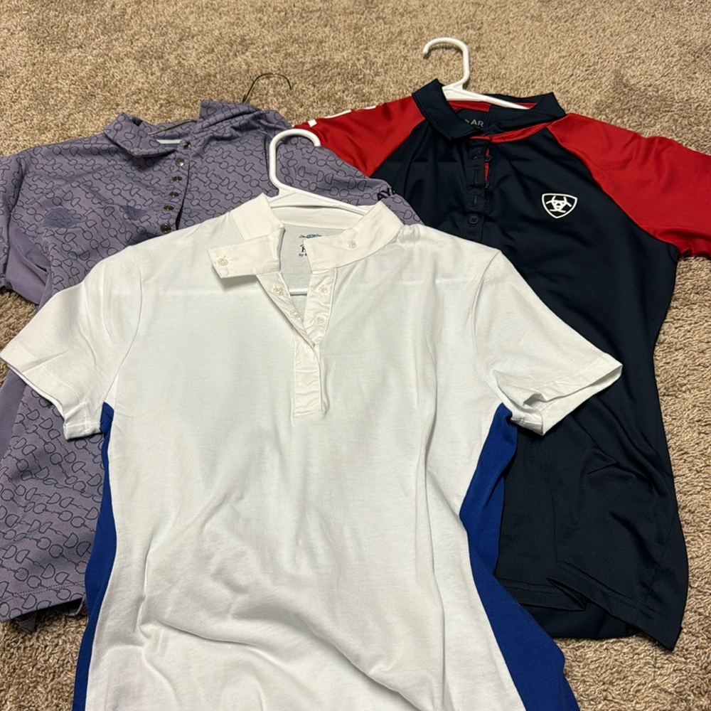 3 riding shirts size small KAKI, Dover, Ariat